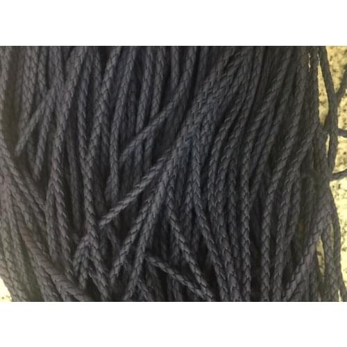 100m Dark Blue 3mm Braided leather Leather Cord string, faux leather string cord, PU Leather cord, Faux Leather Round Cord