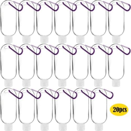 20pcs Mini Clear Keychain Bottles Portable Travel Plastic Leakproof Empty Containers Flip Cap liquid cosmetics Container tools