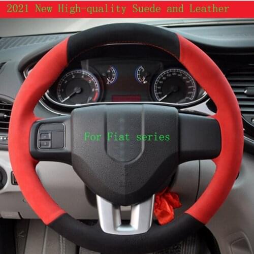 2021 New High-quality Hand-stitched Leather Car Steering Wheel Cover for Fiat Grande Punto PUNTO/Punto Evo Van Auto Accessories