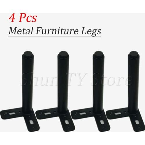 4 Pcs Metal Black Furniture Legs As Replacement For Sofa Office Sofa Cabinet TV Stand Legs Black Iron Adjustable Furniture Legs