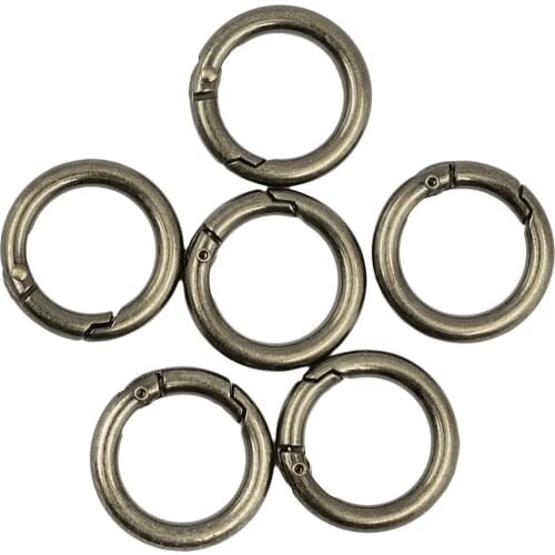 6pcs High Quality Round Carabiner Spring Snap Clip Hook Keychain Keyring Small Dog Leashes Hanging Crafts