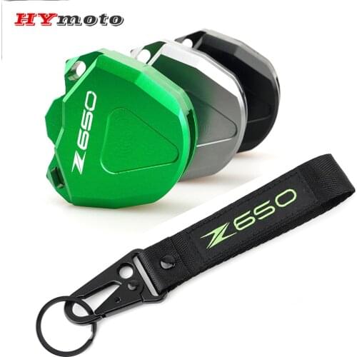 For KAWASAKI Z650 Z 650 2018 2019 2020 2021 Motorcycle CNC Accessories Key Case Cover Shell & Key Ring Chain Embroidere Keychain
