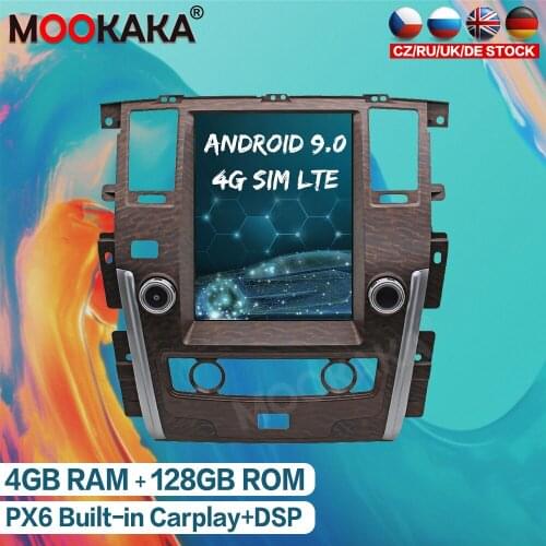 For NISSAN PATROL 2010 - 2018 Android 9 128G Car Multimedia Player Tesla Style Audio Radio Auto Stereo Head Unit GPS Navigation