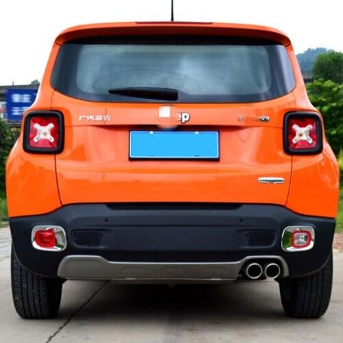 Car styling ABS chrome rear fog light cover trim 2pcs for Jeep Renegade 2016 2017 2018 2019