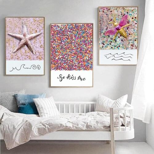 BALLEAY ART Shine Star Nordic Posters Prints Abstract Painting Print on Canvas Pictures Wall Art Decorations For Living Room Kid