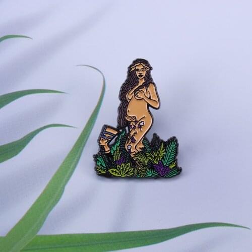 Birth of Venus brooch Birth of Nopal Girl Pin Nopalera Art Boticelli inspired accessories
