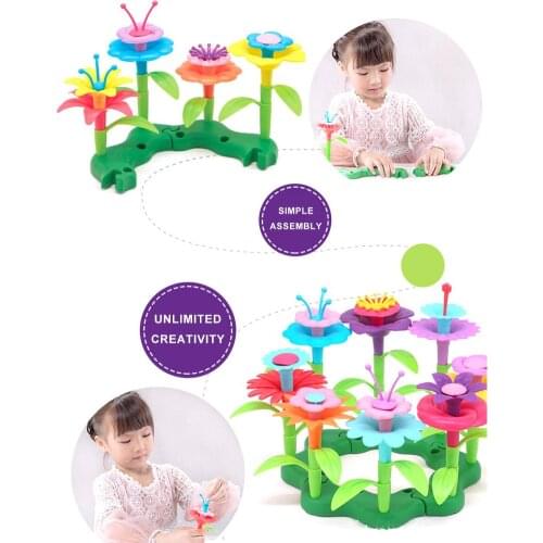 Flower Garden Building Toy BPA Free Educational Stem Toys for Children 3-6 Years Old Build a Bouquet Floral Arrangement Playset