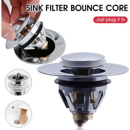 Sink Drain Stopper Washbasin Leak Proof Pop UP Drain Filter Anti Clogging Home Kitchen Bathroom Sink Drain Stopper Flip Cover
