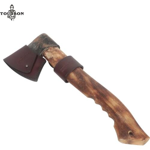 Tourbon Genuine Leather Tools Pouch Ax Hatchet Sheath Blade Cover Axe Holder with Belt Loop Holster for 5cm Width(One set)