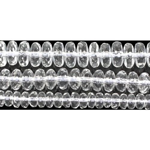 Natural Stone Faceted White Oblate Glass Transparent Round Loose Beads For Jewelry Making For Needlework Beads Strand 6-12 MM