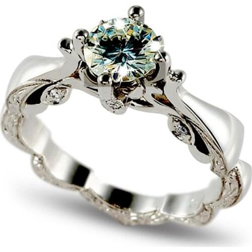 Hot Sale Women Cubic Zirconia Engagement Ring Fashion White Rhinestone Charm Rings for Women Anniversary Gift Wedding Jewelry