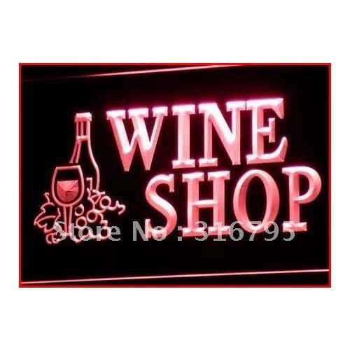 I091 OPEN Wine Shop Bar Pub Club NR LED Neon Light Light Signss On/Off Switch 20+ Colors 5 Sizes