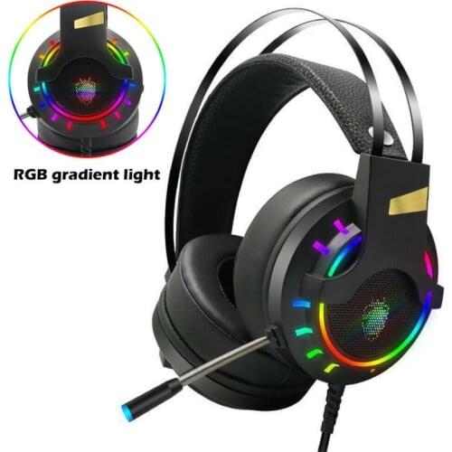 2021 new K3 head-mounted gaming headset wired luminous RGB computer gaming headset stereo bass surround sound band microphone