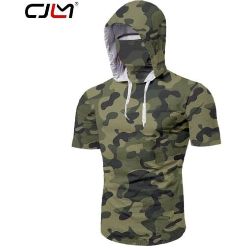 CJLM Camouflage Mens Masked Shirt Graffiti Style Slim Stretch Blouse Green Ninja Factory Direct Wholesale Purchasing Dropship