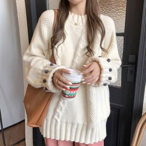 WWENN O-Neck cashmere sweater female pullover sweater twisted knit bottoming sweater large size womens clothing