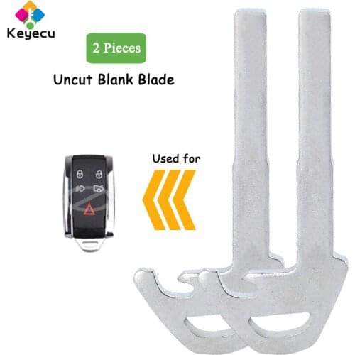 KEYECU 2PCS Smart Prox Remote Uncut Insert Emergency Key Blade for Jaguar XKR XK XF XFR 2006 2007 2008 2009 2010 2011 2012 2013
