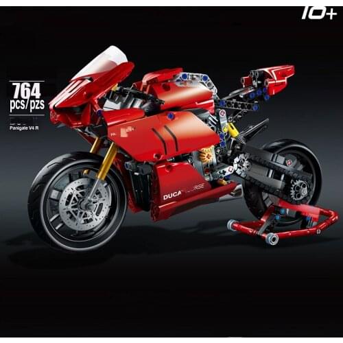 674pcs Constructor Ducatis Panigale V4 R Motorcycle Building Blocks Bricks Toys for Boys Kids Toys Christmas Gifts
