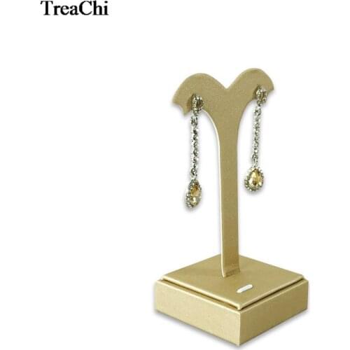 Creative Earring Jewelry Organizer Holder Rack Gold PU Stud Earring Jewelry Display Storage Hanging Stand Counter Earring Shelf