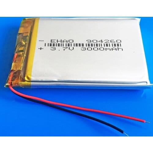 3.7V 3000mAh 904260 lipo polymer lithium Rechargeable battery li ion for GPS navigator DVD PDA PAD power bank e-book camera