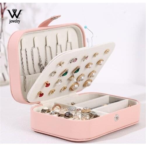 WE 30 stud holes Jewelry Box Travel Jewelry Casket Organizer Makeup Lipstick Storage Box Necklace Earring Ring Container Gifts
