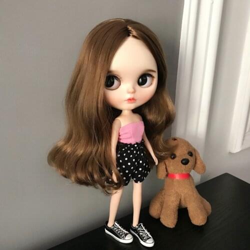 New 2pcs/set Doll’s Blyth Clothing Pink yellow black Tube top+Dot Short pantfor Azone, Barbies, blyth Dolls Accessories Clothes