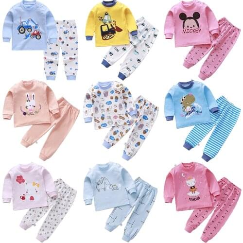 Children Pajamas Baby Clothing Set Kids Unicorn Cartoon Sleepwear Autumn Cotton Nightwear Boys Girls Animal Pyjamas Pijamas Set