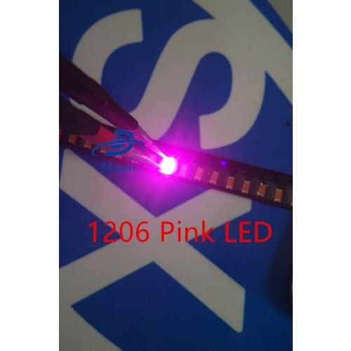 SMD SMT 1206 Pink 50pcs Super bright LED lamp light High quality New 1206 SMD LED 3216 PINK 1206 DIODES 3.2*1.6*0.8MM