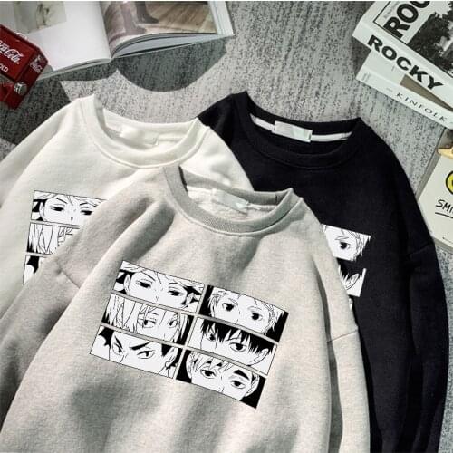 Harajuku Anime Hakyuu Hoodie Japanese Cartoon Volleyball Teenager Printed Sweatshirt Winter Unisex Fashion Street Large Sweater