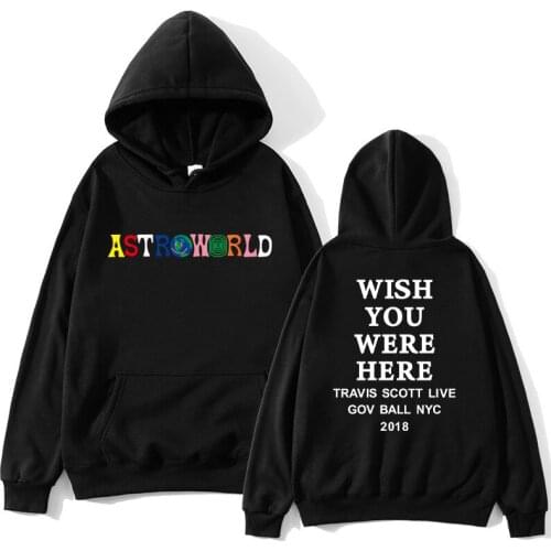 TRAVIS SCOTT ASTROWORLD WISH YOU WERE HERE HOODIES fashion letter ASTROWORLD HOODIE streetwear Man woman Pullover Sweatshirt
