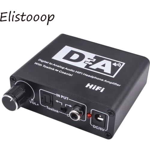 2020 toslink Digital audio to analog audio converter decoder with volume control coaxial+toslink to L/R+aux+Coaxial/toslink out