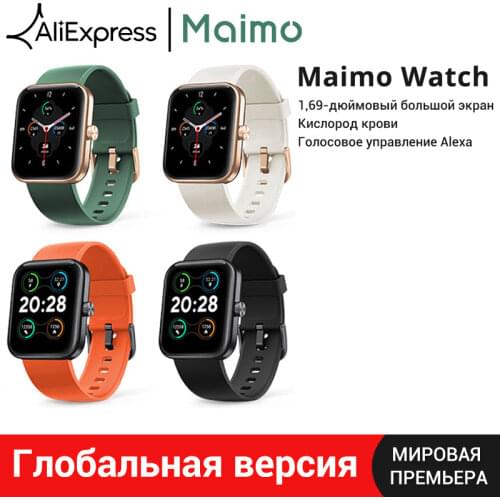 【World Premiere】Global Version Maimo Watch Blood Oxygen 1.69" Big Screen Alexa Voice Control 5ATM Waterproof Heart Rate Monitor