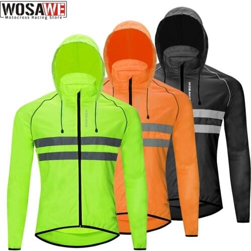 Thin Hooded Caps Motorcycle Jacket Motorbike Off-Road Water Rain Repellent Windbreaker Moto Motocross Reflective Windproof Coat