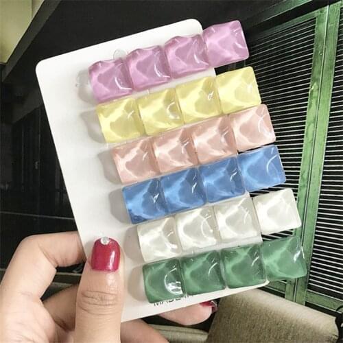 Fashion Water Ripple Irregular Geometric Hair Clip Pins Women Colorful Crystal Square Hair Barrettes Girl Sweet Hair Accessories