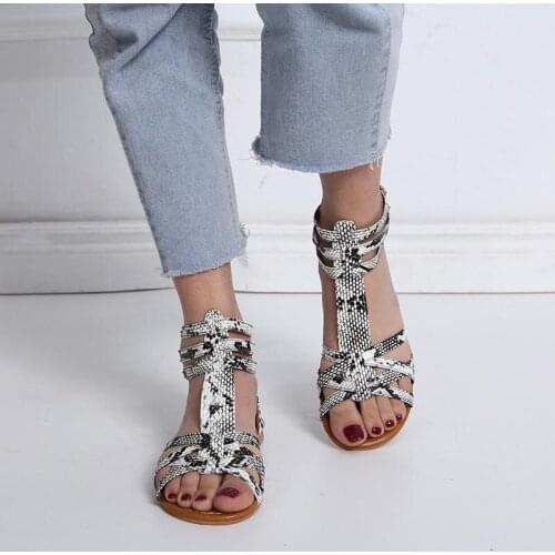 2020 Summer Women Bohemia Leisure Open Toe Sandals Vintage Anti-slip Breathable Leather Casual Female Platform Retro Shoes