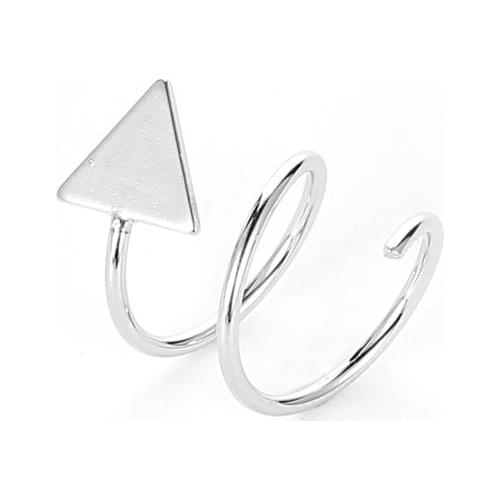 Aesthetic Accessories Piercing Geometric Triangle Star Rotate Silver Plated Copper Stud Earrinngs For Women