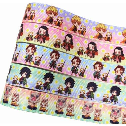 1'' 5yardsCartoon anime Grosgrain Ribbon DIY Handmade childrens Bow Ribbon Decoration Gift Wrapping Ribbon L-20406-255