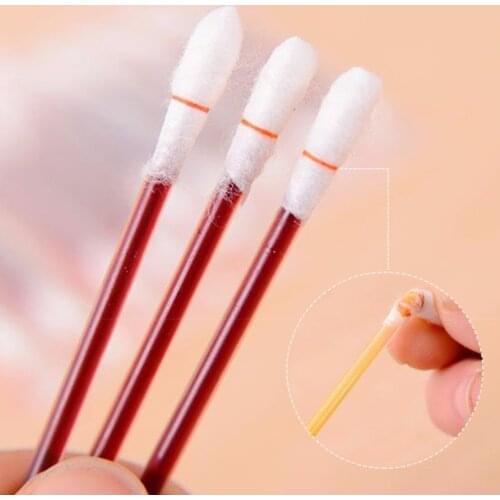 10-100Pcs Medical Multifunction Disinfected Stick Make Up Wood Iodine Disposable Medical Double- Cotton Swab Portable Bar