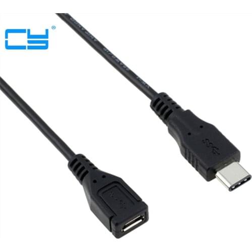 15 cm USB 3.1 tipo-c USB3.1 USB-C macho para USB 2.0 Micro 5pin 5 p carga Femea adaptador de Cabo de carregamento de dados para
