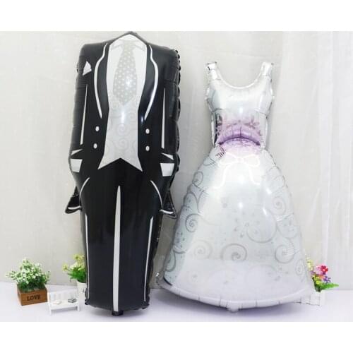 2pcs/set Large Wedding party decorations Love Wedding dresses and suits foil balloons married helium wedding balloons