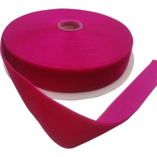 25MM Nylon Azalea Pink Velvet Ribbon Single Face for Wedding Decoration Gift Wrapping DIY Hair Bowknot Sewing 25yards Roll
