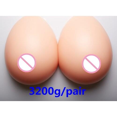 3200g/pair Silicone Breast Forms Transsexuals Huge Breast Realistic Breast Prosthesis Artificial Breast Boobs