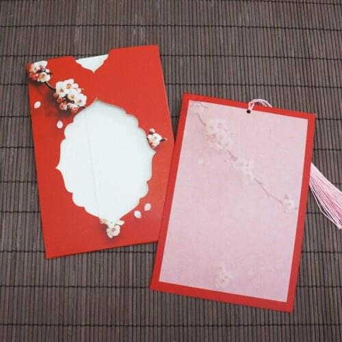 5pcs Ancient beautiful empty pull-out invitation greeting Chinese style holiday gift small card