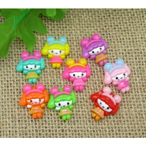 50Pcs Mixed Girl Resin Decoration Crafts Beads Flatback Cabochon Scrapbook Kawaii DIY Embellishments Accessories Buttons