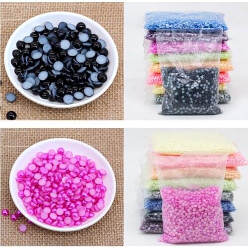 6mm 1000PCS Flat back Fake Pearls-Garment&Sewing Pearl Rhinestone-Scrapbooking Cards Making Pearls-Nail Art Pearls