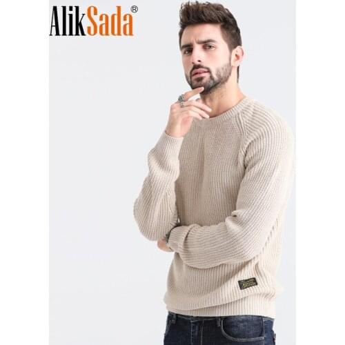 Aliksada Mens 2020 New Autumn Classic Warm Casual Acrylic Sweater Pullovers Men Winter Fashion Dresses O-Neck Sweaters Coat Men