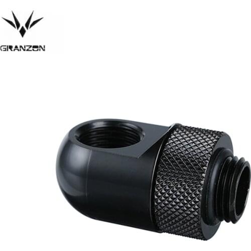 Bykski Granzon 360 Degree Freely Rotary G1/4" Brass Fittings,Universal Use,90 Degree Elbow Silver,Black,G1/4 ",GD-90