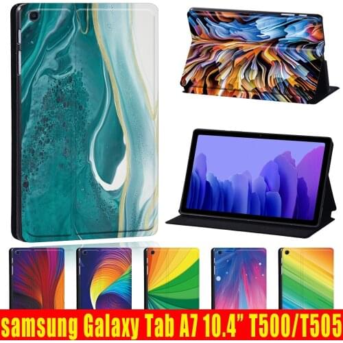 Case for Samsung Galaxy Tab A7 10.4 Inch 2020 T500/T505 Tablet Shockproof PU Leather Protective Stand Cover + Stylus