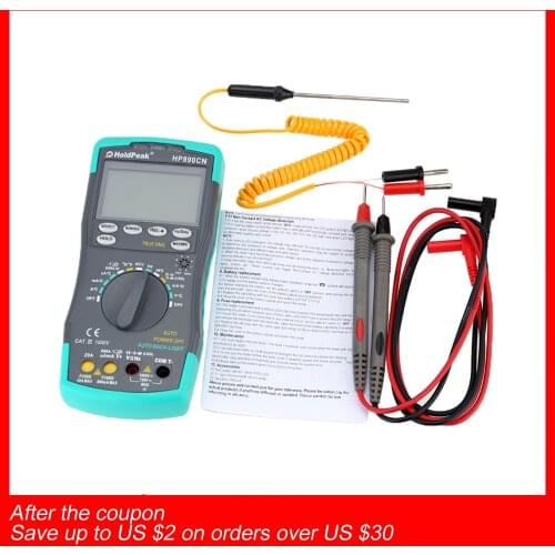 Holdpeak HP-890cn Digital Multimeter Backlight AC/DC Ammeter Voltmeter Ohm Portable Meter Resistance Frequency Test
