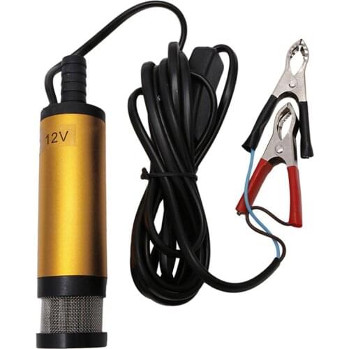 12V Electric Submersible Pump Fuel Water Oil Transfer Pump with On/Off Switch & 2 Alligator Clips Portable diesel Transfer Pump