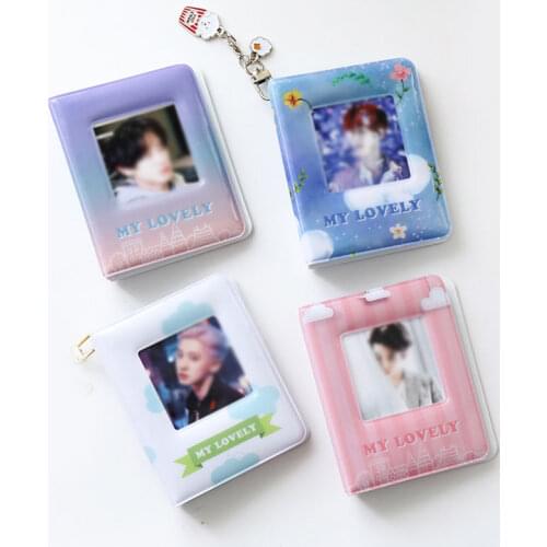 36 pockets photo album 3 Inch Cartoon Square Hollow Card Holder Name Card Book Business Card Bag Plug-in Mini Photo Holder